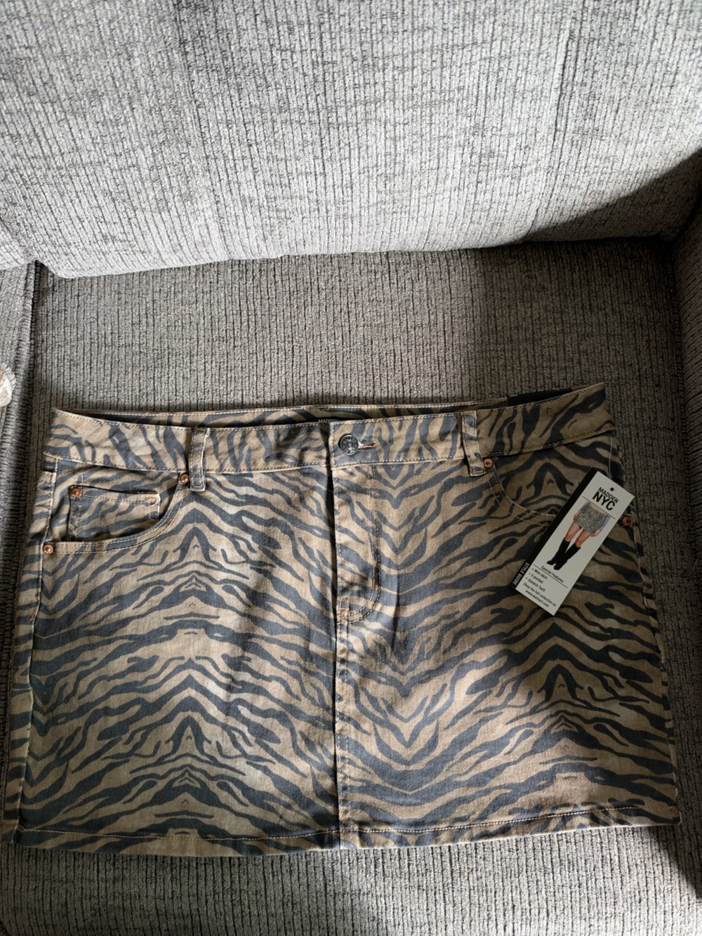 NYC Zebra-Print Brown and Black Mini Skirt